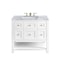 James Martin Vanities Breckenridge 36in Single Vanity, Bright White w/ 3 CM Carrara Marble Top 330-V36-BW-3CAR - alternate 1